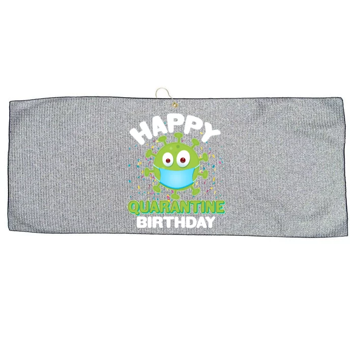 Funny Happy Quarantine Birthday Large Microfiber Waffle Golf Towel