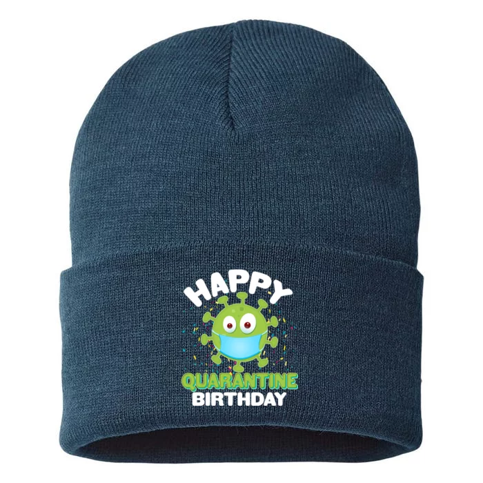 Funny Happy Quarantine Birthday Sustainable Knit Beanie