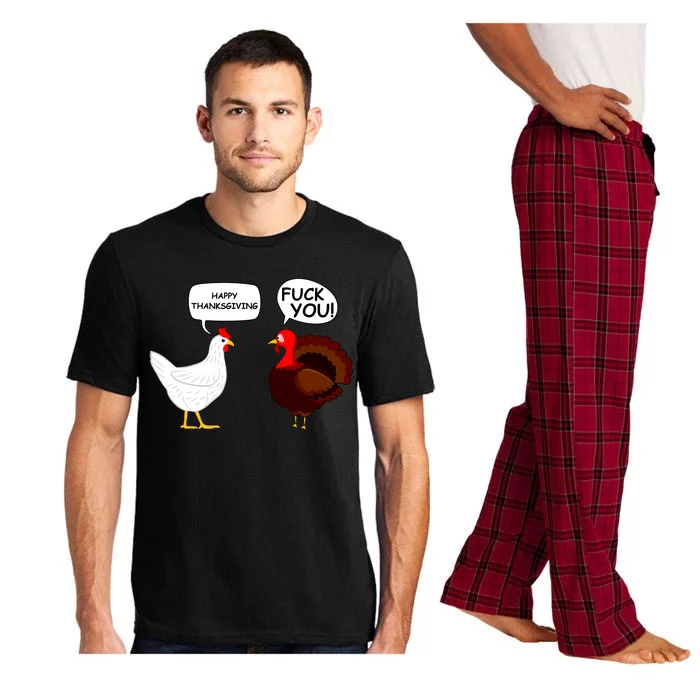 Funny Happy Thanksgiving Chicken Vs Turkey Pajama Set