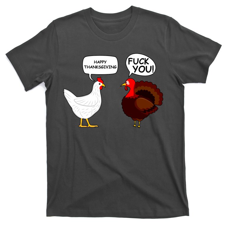 Funny Happy Thanksgiving Chicken Vs Turkey T-Shirt | TeeShirtPalace