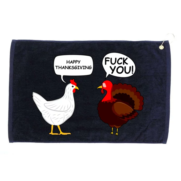 Funny Happy Thanksgiving Chicken Vs Turkey Grommeted Golf Towel