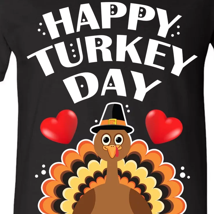 Funny Happy Turkey Day V-Neck T-Shirt