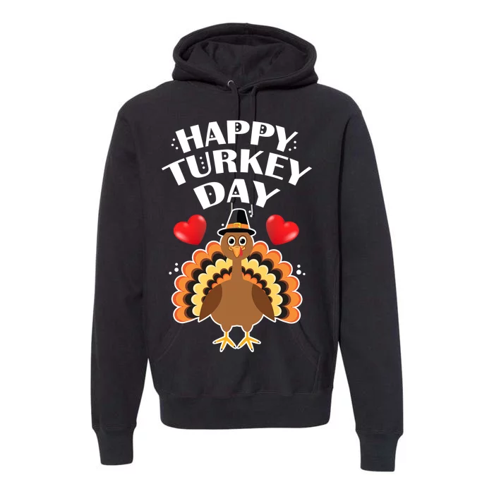 Funny Happy Turkey Day Premium Hoodie