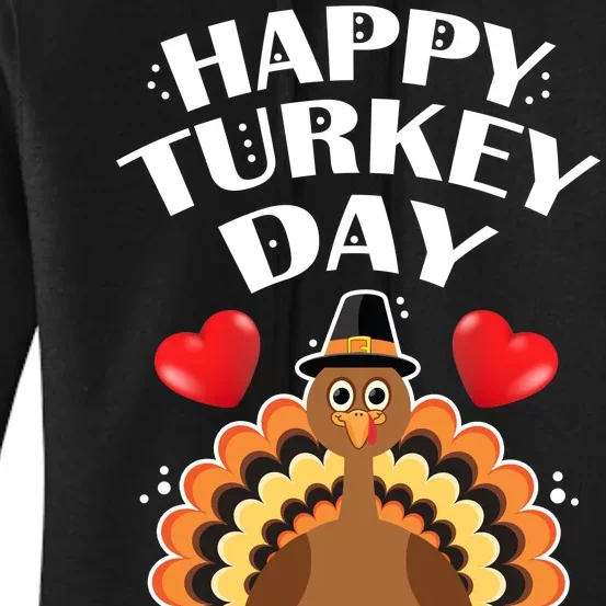 Funny Happy Turkey Day Women's Pullover Hoodie