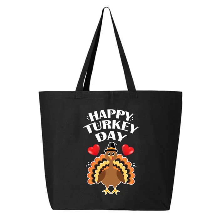 Funny Happy Turkey Day 25L Jumbo Tote