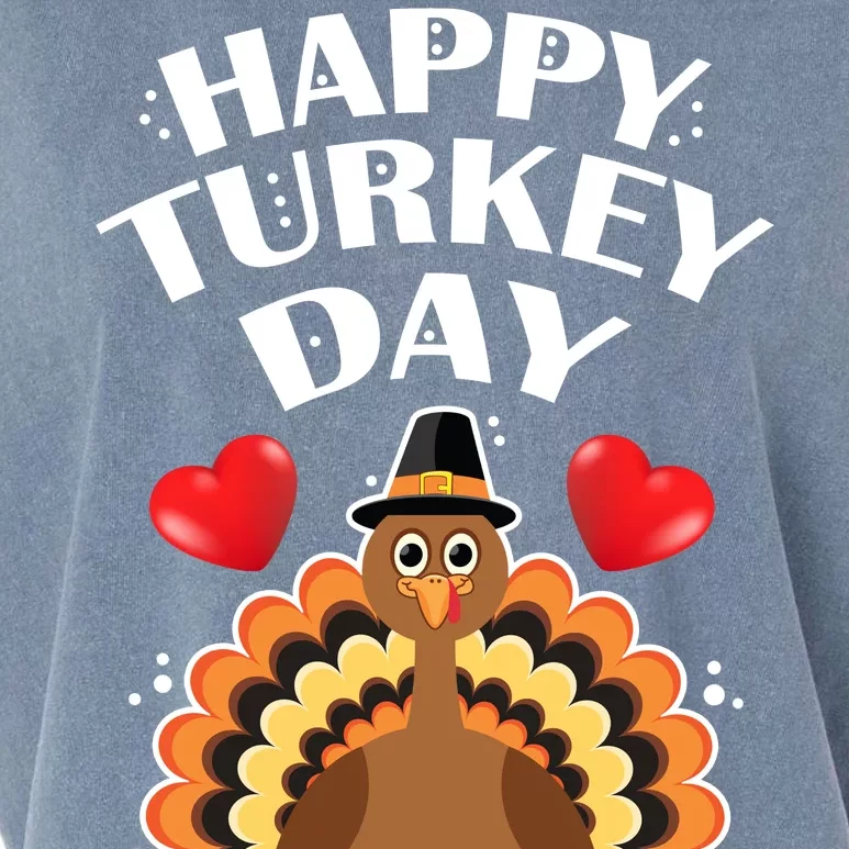 Funny Happy Turkey Day Garment-Dyed Women's Muscle Tee