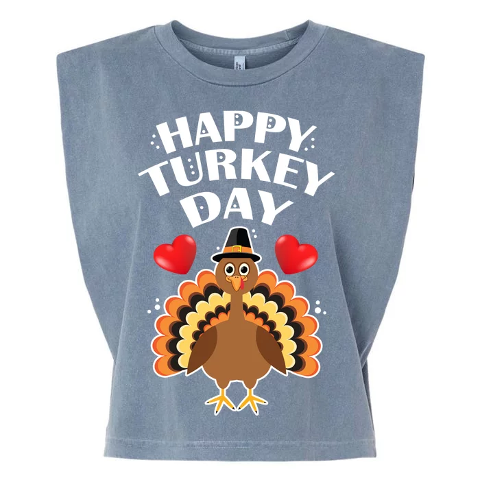 Funny Happy Turkey Day Garment-Dyed Women's Muscle Tee