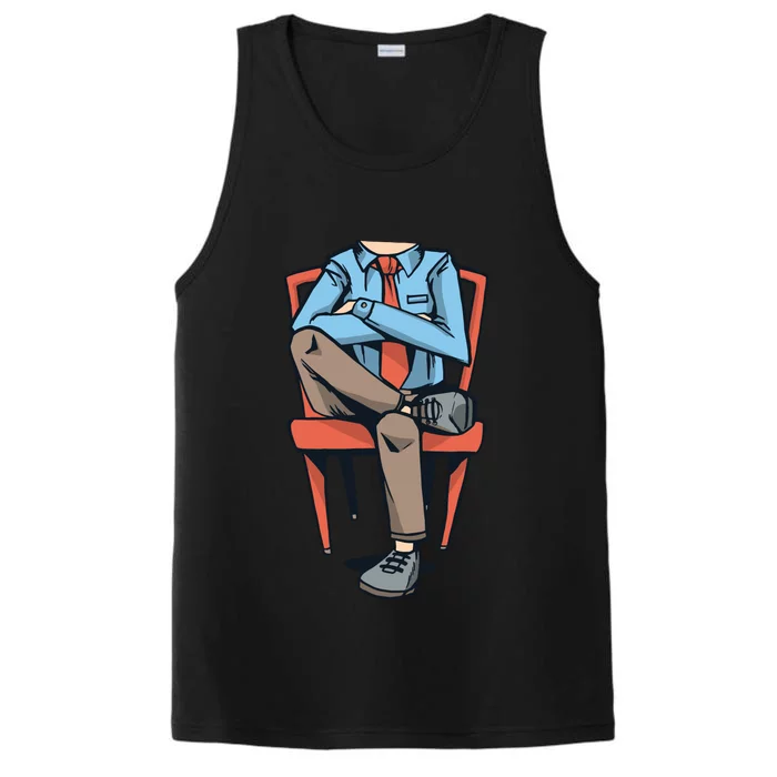 Funny Headless Man Performance Tank