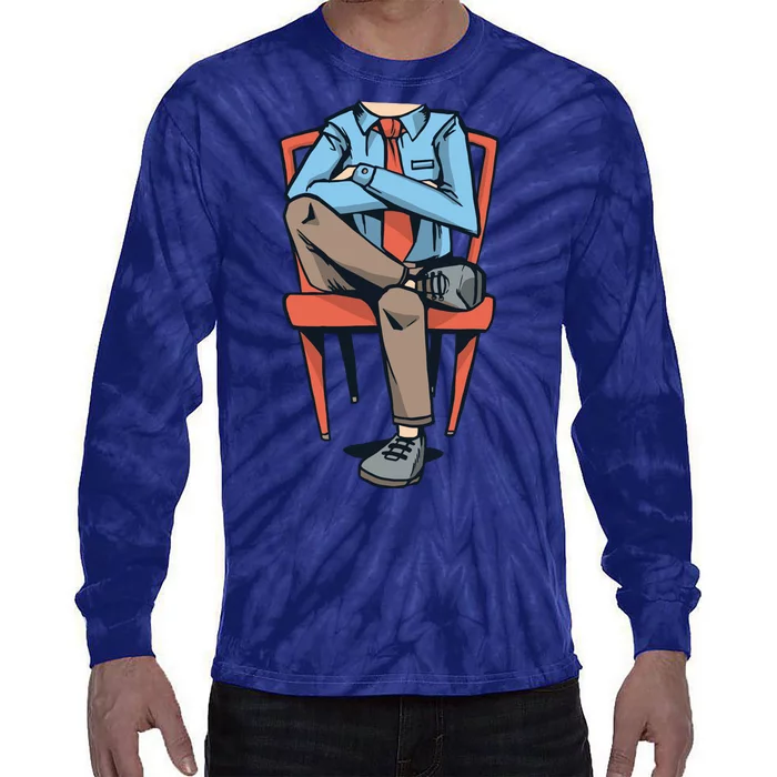 Funny Headless Man Tie-Dye Long Sleeve Shirt