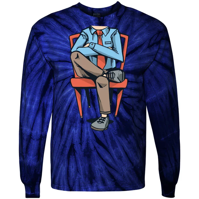 Funny Headless Man Tie-Dye Long Sleeve Shirt