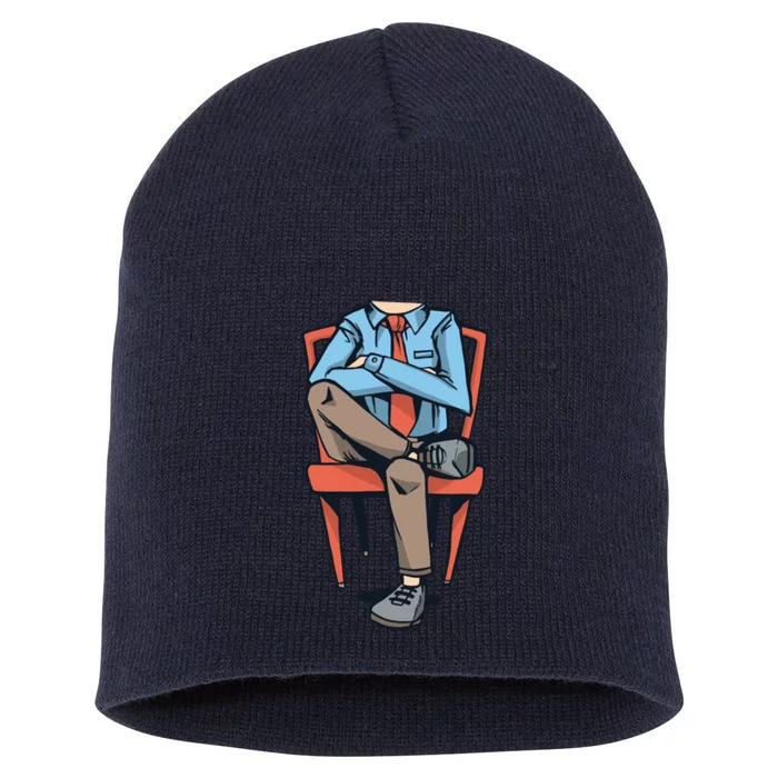 Funny Headless Man Short Acrylic Beanie