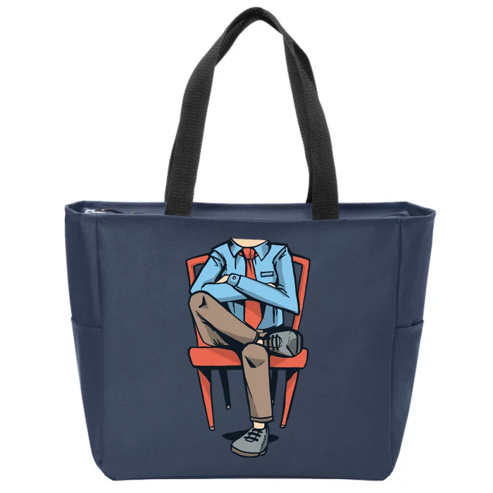 Funny Headless Man Zip Tote Bag