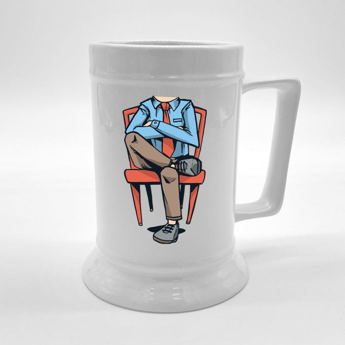 Funny Headless Man Front & Back Beer Stein