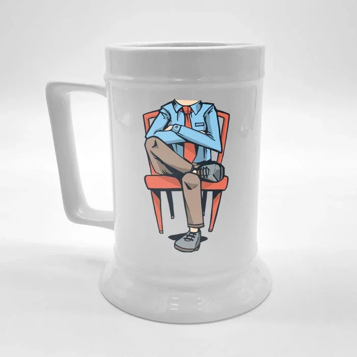 Funny Headless Man Front & Back Beer Stein