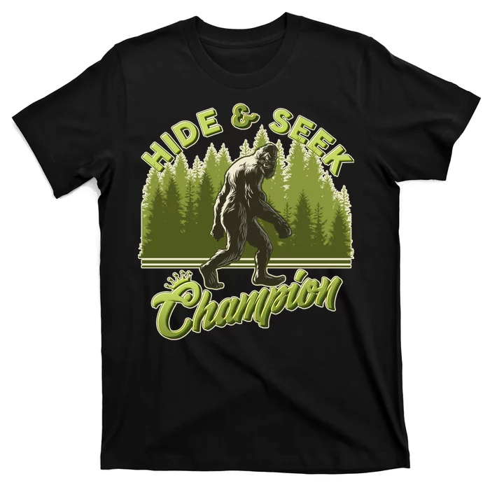 Funny Hide & Seek Champion Big Foot Sasquatch Monster T-Shirt