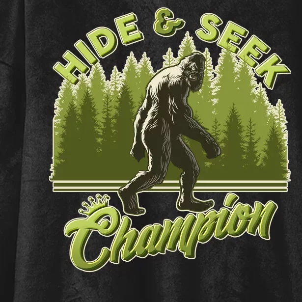 Funny Hide & Seek Champion Big Foot Sasquatch Monster Hooded Wearable Blanket