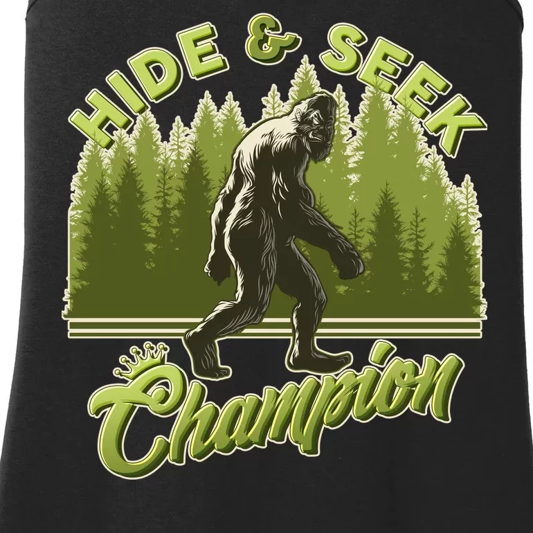 Funny Hide & Seek Champion Big Foot Sasquatch Monster Ladies Essential Tank