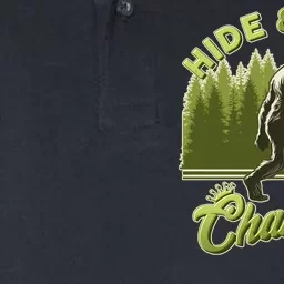 Funny Hide & Seek Champion Big Foot Sasquatch Monster Softstyle Adult Sport Polo