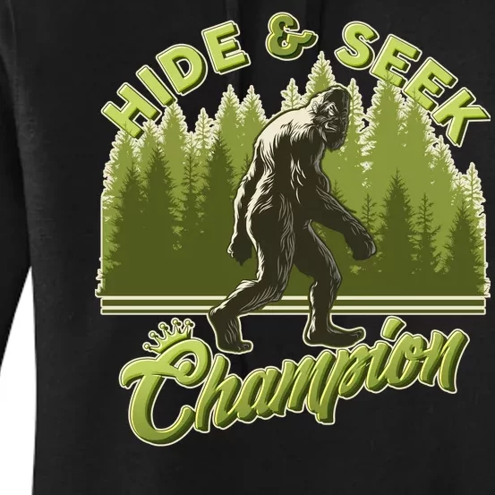 Funny Hide & Seek Champion Big Foot Sasquatch Monster Women's Pullover Hoodie