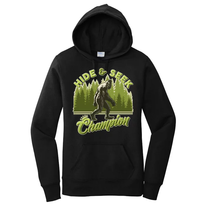 Funny Hide & Seek Champion Big Foot Sasquatch Monster Women's Pullover Hoodie