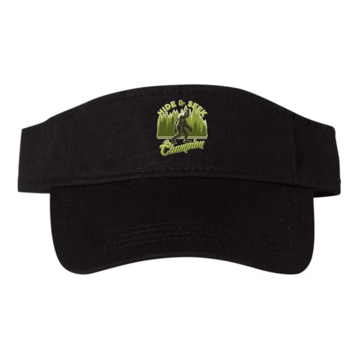 Funny Hide & Seek Champion Big Foot Sasquatch Monster Valucap Bio-Washed Visor