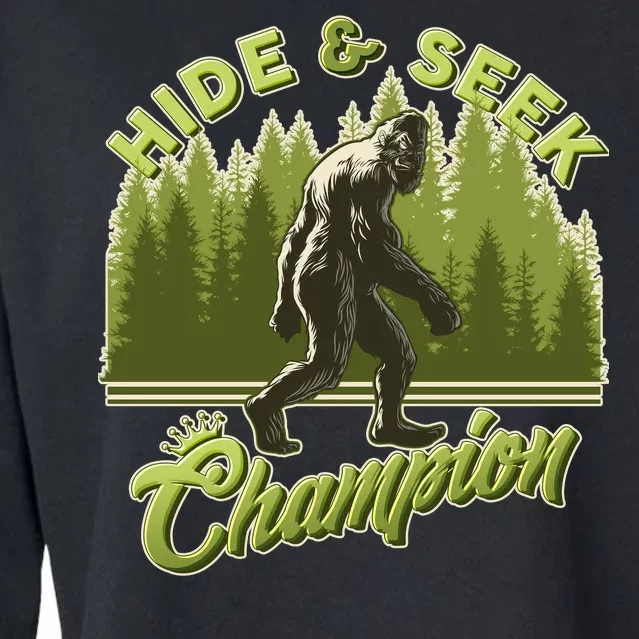 Funny Hide & Seek Champion Big Foot Sasquatch Monster Cropped Pullover Crew