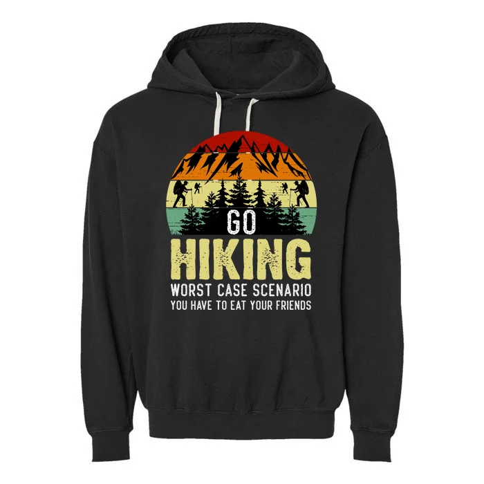 Funny Hiking Garment-Dyed Fleece Hoodie