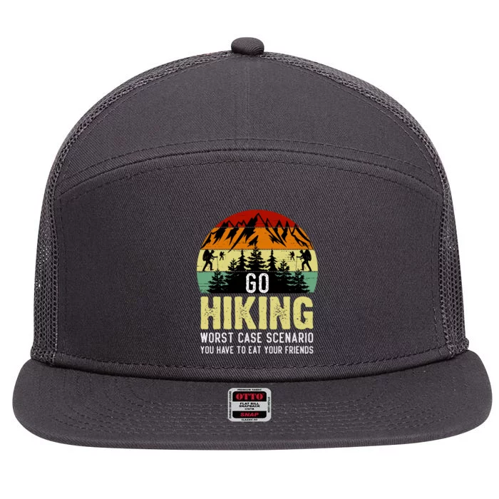 Funny Hiking 7 Panel Mesh Trucker Snapback Hat