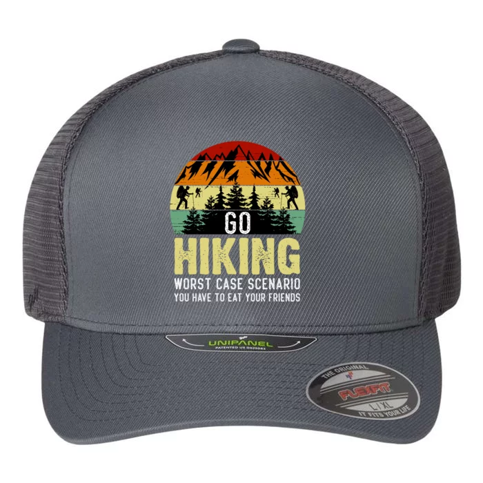 Funny Hiking Flexfit Unipanel Trucker Cap