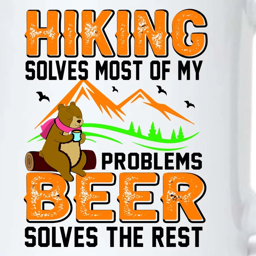 Funny Hiking Beer Solves Problems Black Color Changing Mug