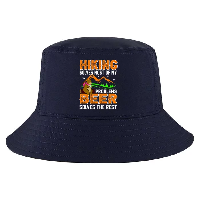 Funny Hiking Beer Solves Problems Cool Comfort Performance Bucket Hat