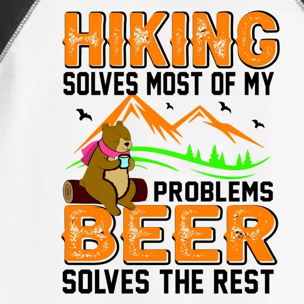 Funny Hiking Beer Solves Problems Toddler Fine Jersey T-Shirt