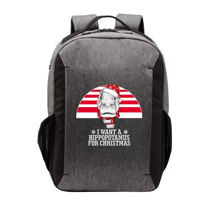 Funny Hippo I Want A Hippopotamus For Christmas Vector Backpack