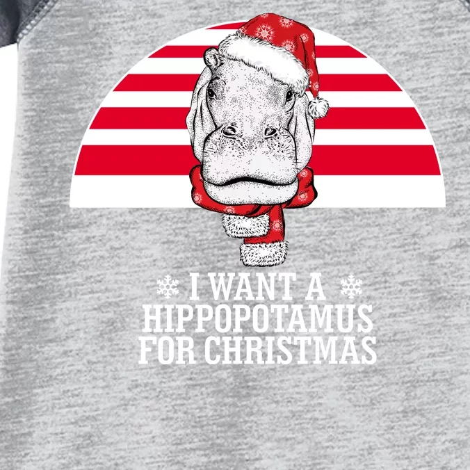 Funny Hippo I Want A Hippopotamus For Christmas Infant Baby Jersey Bodysuit