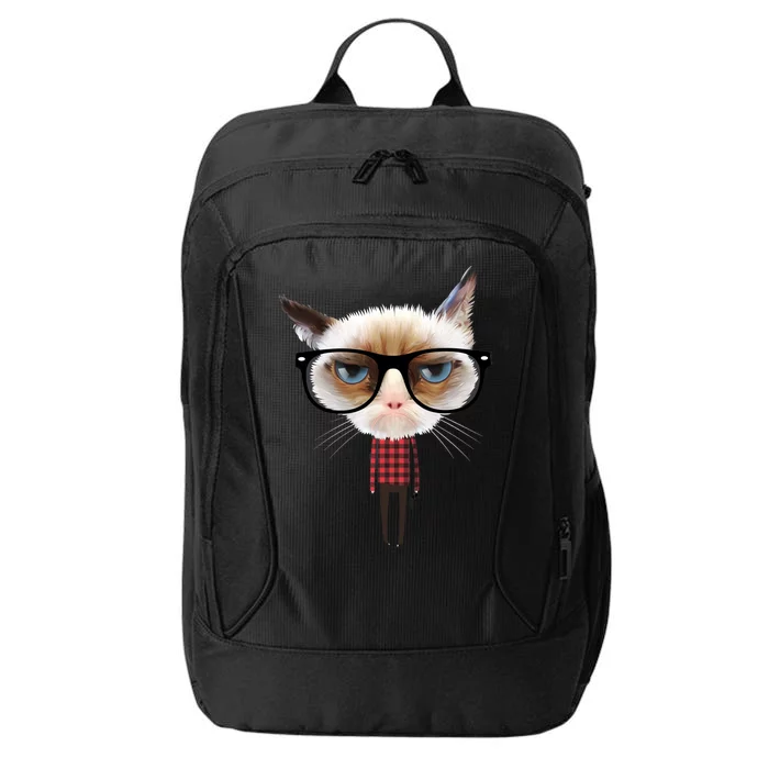 Funny Hipster Cat City Backpack