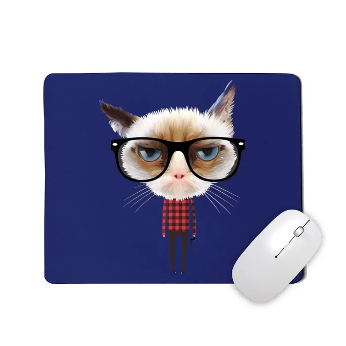 Funny Hipster Cat Mousepad