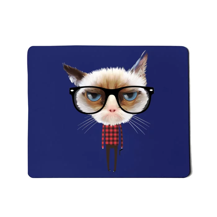 Funny Hipster Cat Mousepad