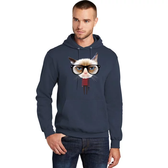 Funny Hipster Cat Tall Hoodie