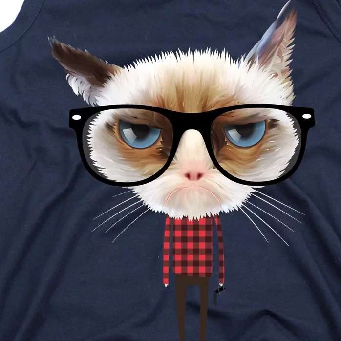 Funny Hipster Cat Tank Top