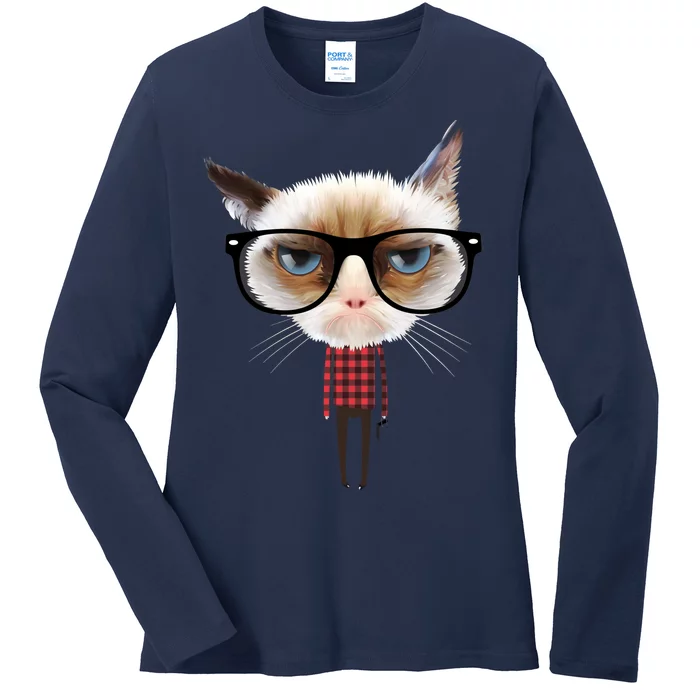 Funny Hipster Cat Ladies Long Sleeve Shirt