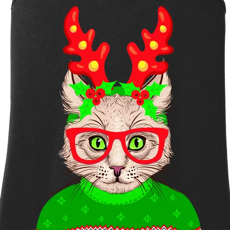 Funny Hipster Christmas Party Cat Ladies Essential Tank