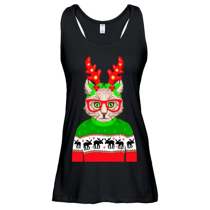 Funny Hipster Christmas Party Cat Ladies Essential Flowy Tank