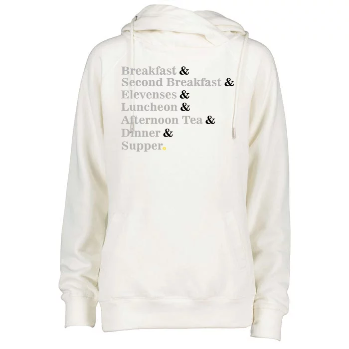 Funny Hobbit Meals Womens Funnel Neck Pullover Hood