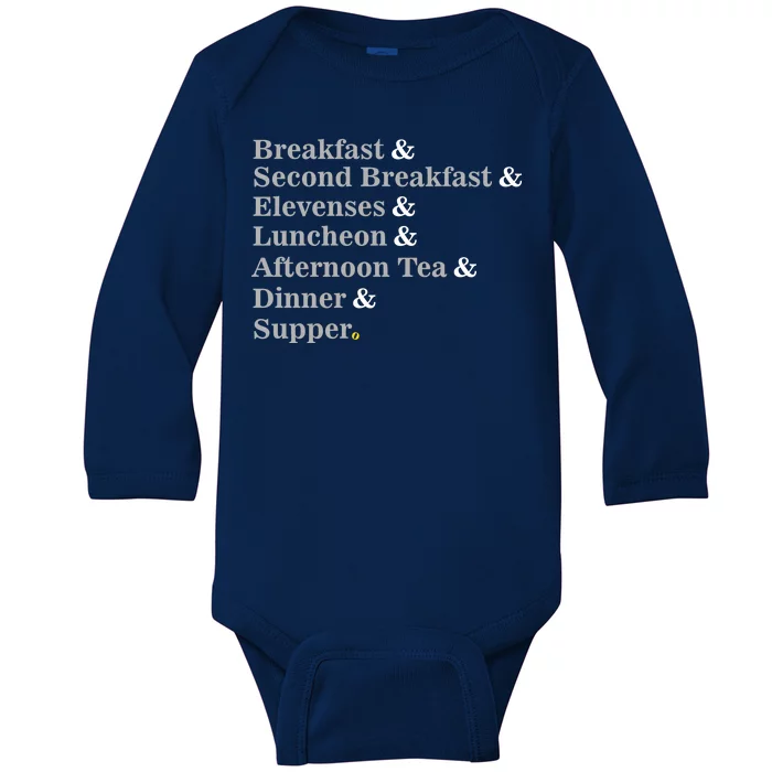 Funny Hobbit Meals Baby Long Sleeve Bodysuit