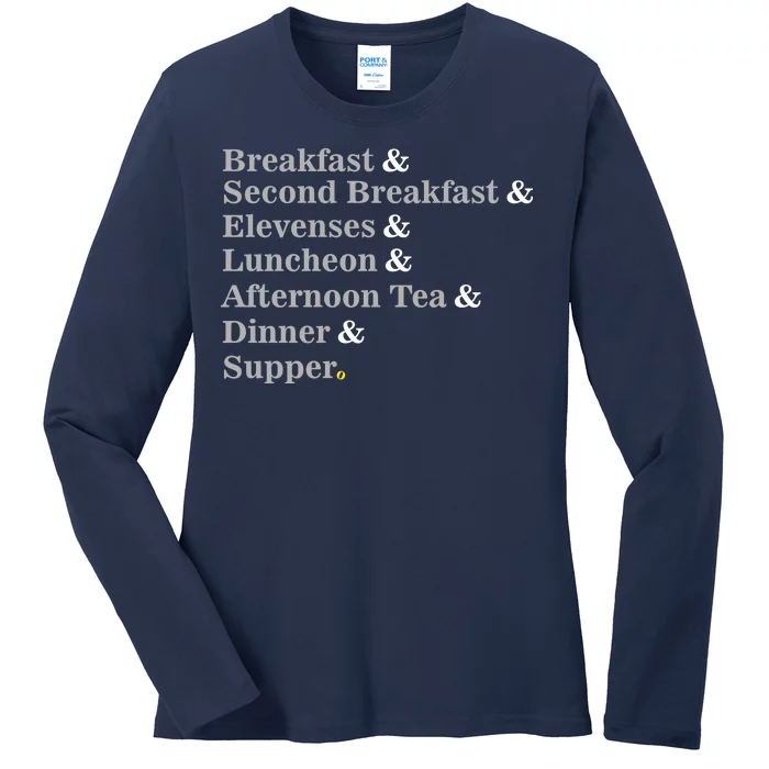 Funny Hobbit Meals Ladies Long Sleeve Shirt