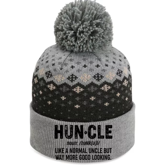 Funny HUNCLE Definition The Baniff Cuffed Pom Beanie