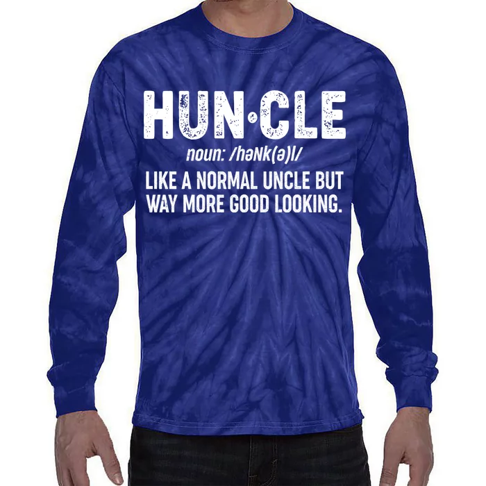 Funny HUNCLE Definition Tie-Dye Long Sleeve Shirt