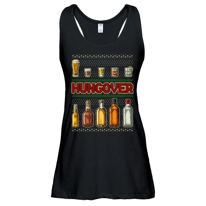 Funny Hungover Drunk Ugly Christmas Sweater Ladies Essential Flowy Tank