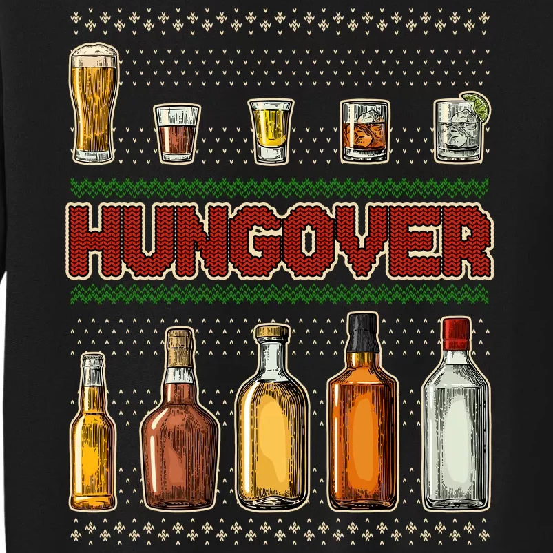 Funny Hungover Drunk Ugly Christmas Sweater Tall Sweatshirt