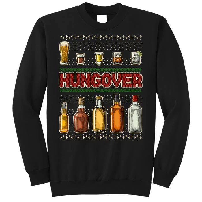 Funny Hungover Drunk Ugly Christmas Sweater Tall Sweatshirt